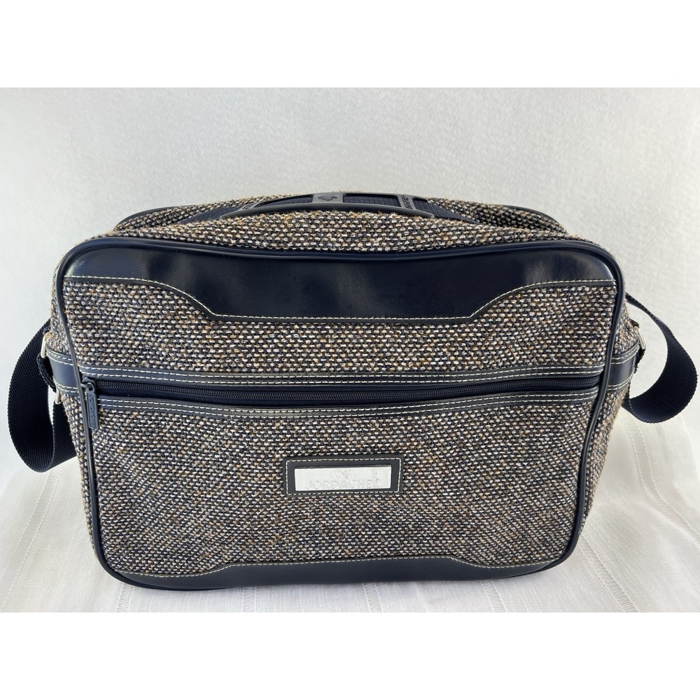 Vintage Jordache Tweed Carry On Travel Bag Overnight Luggage Case